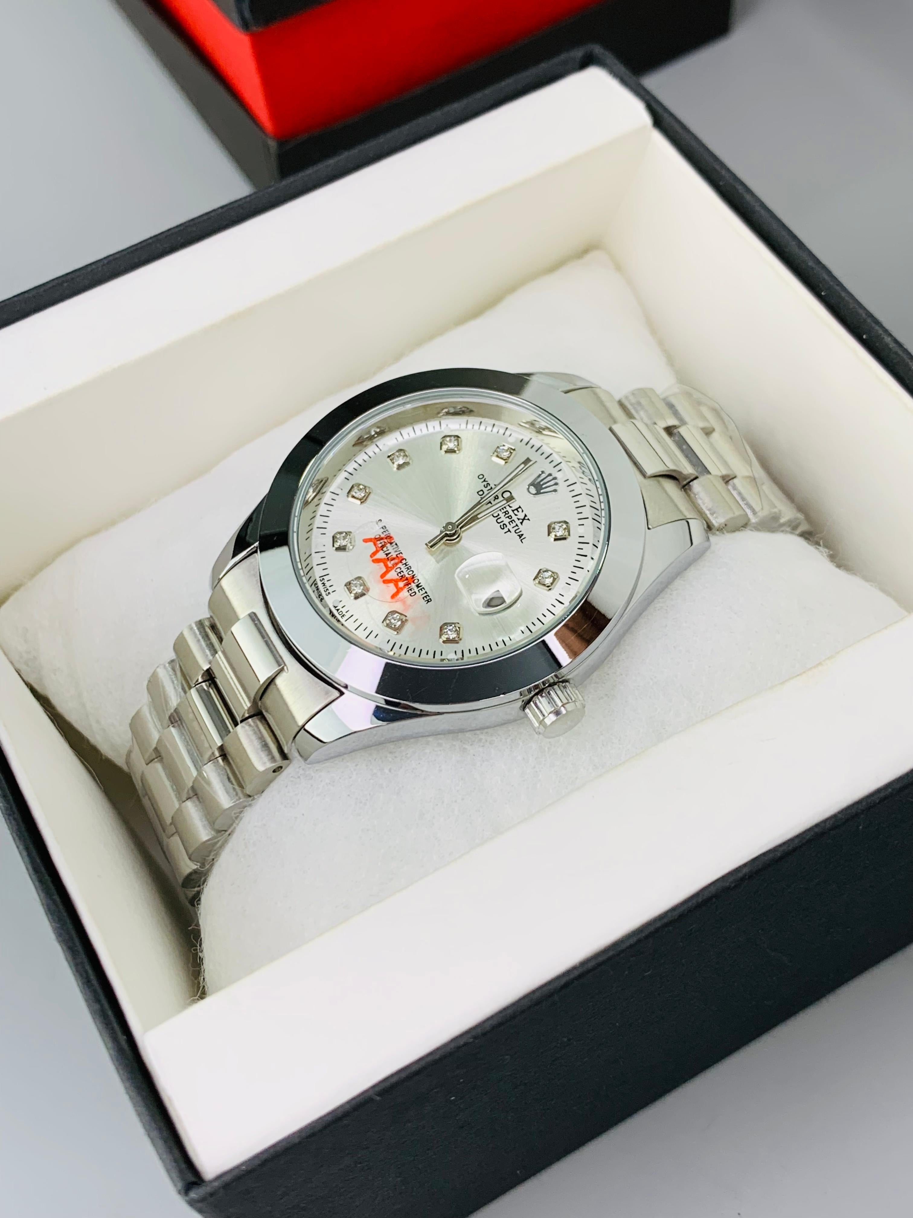 Silver White Stone Model With Date Function
