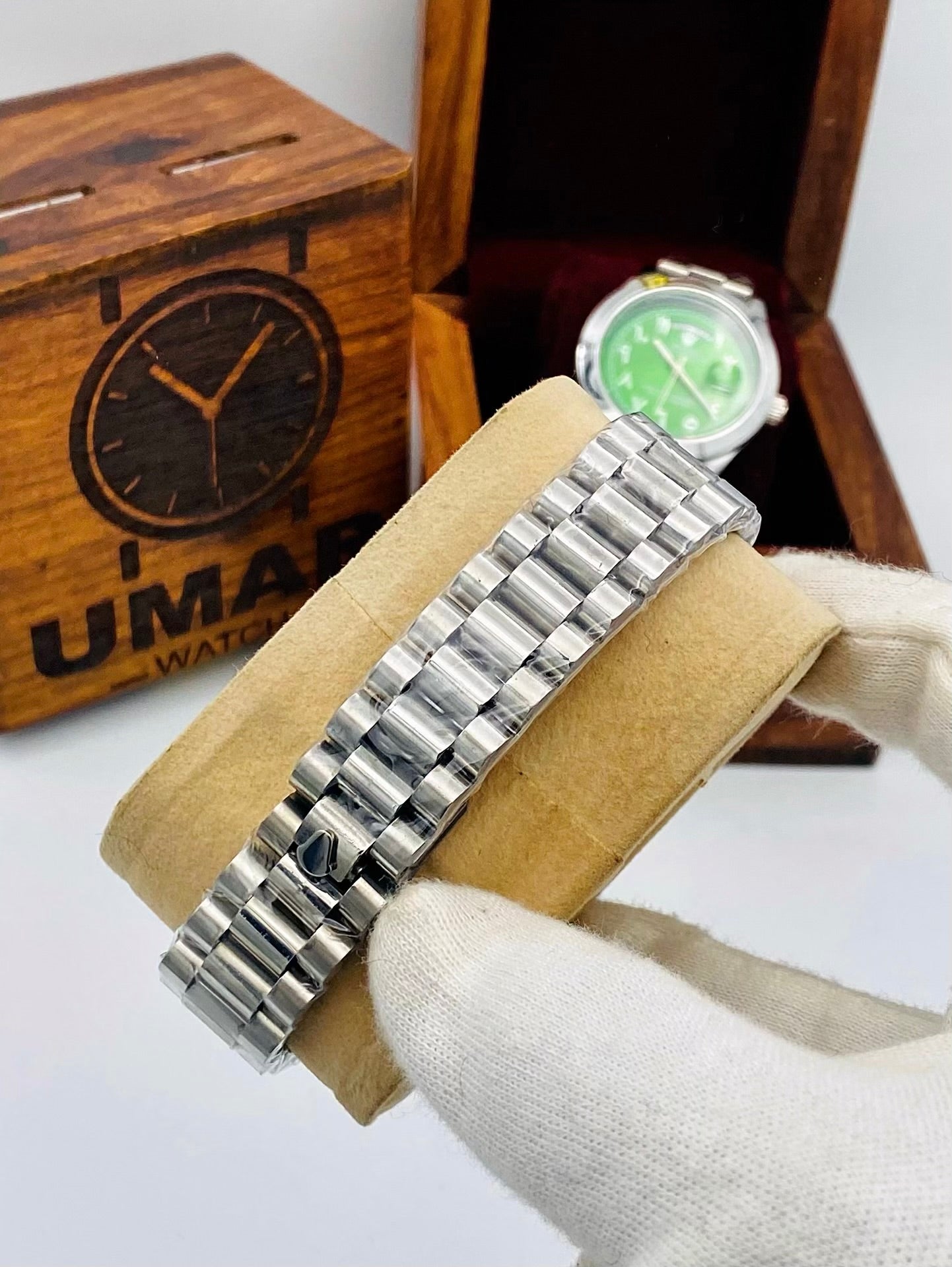 Arbic Dial Silver Blue with Day Date Function