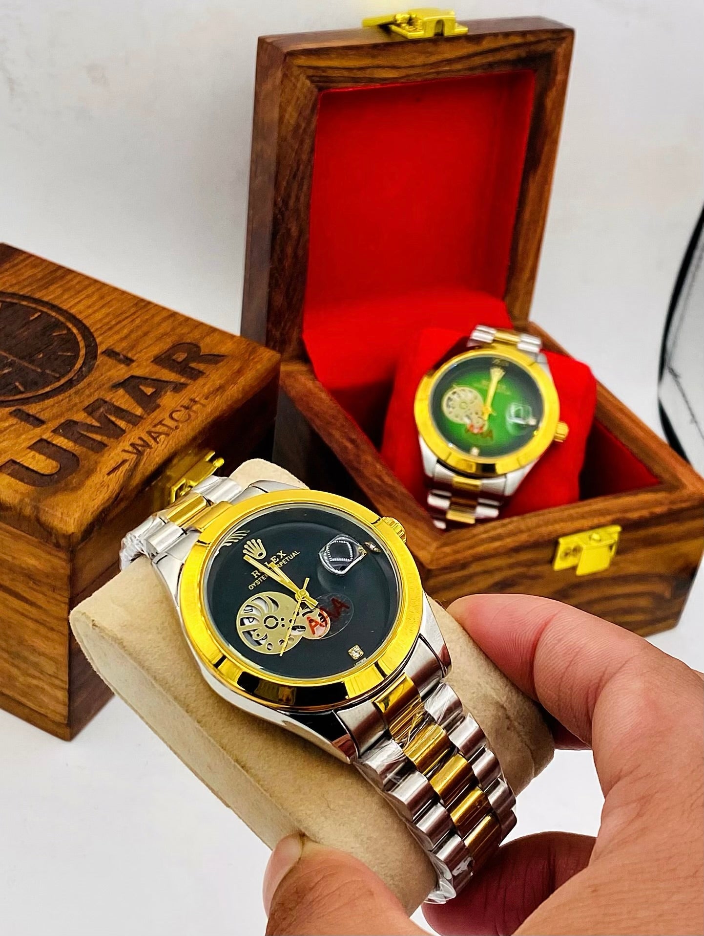 Tow Tone Black New Model With Date Function