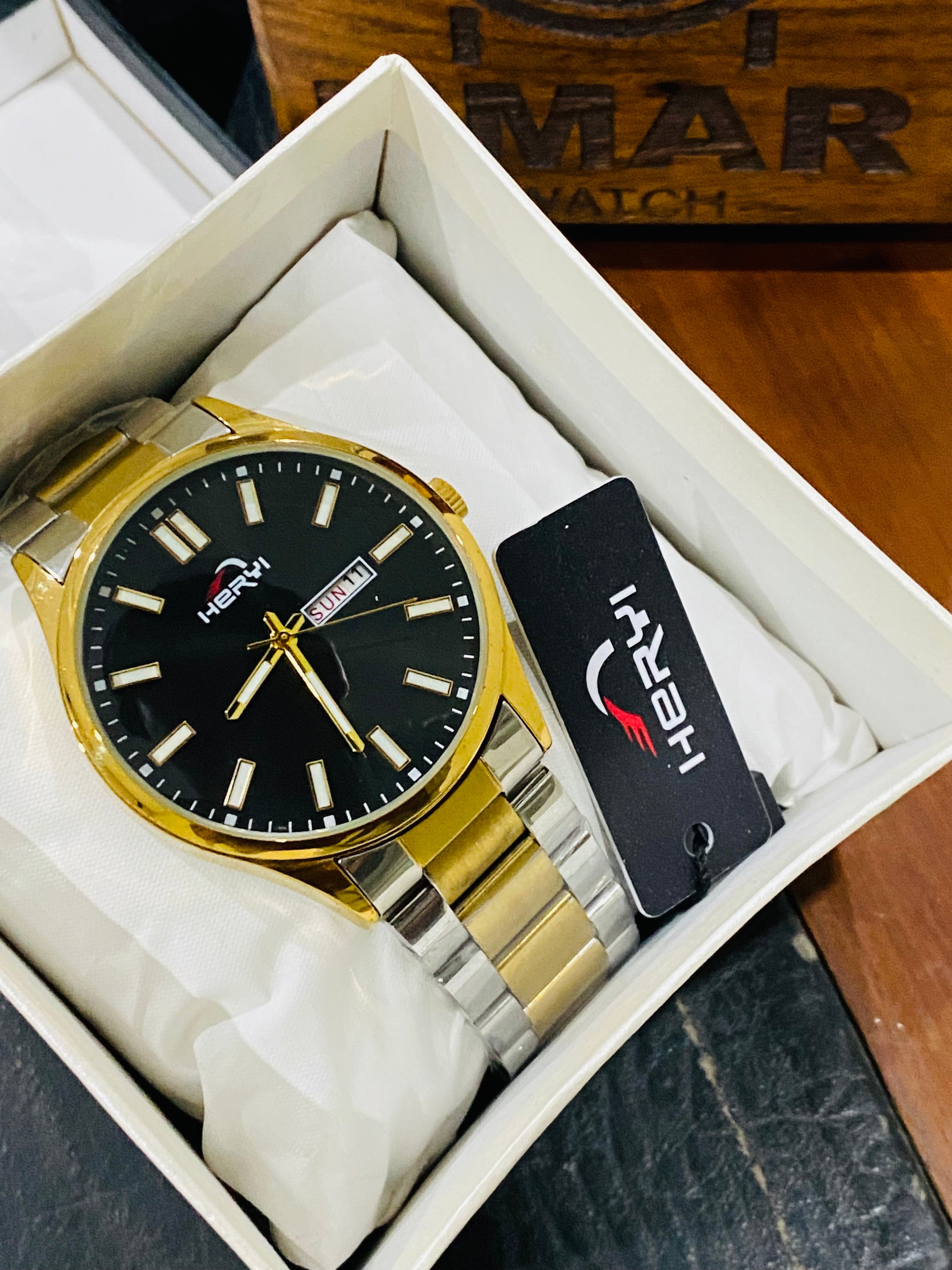 Tow Tone Black Model With Day Date Function