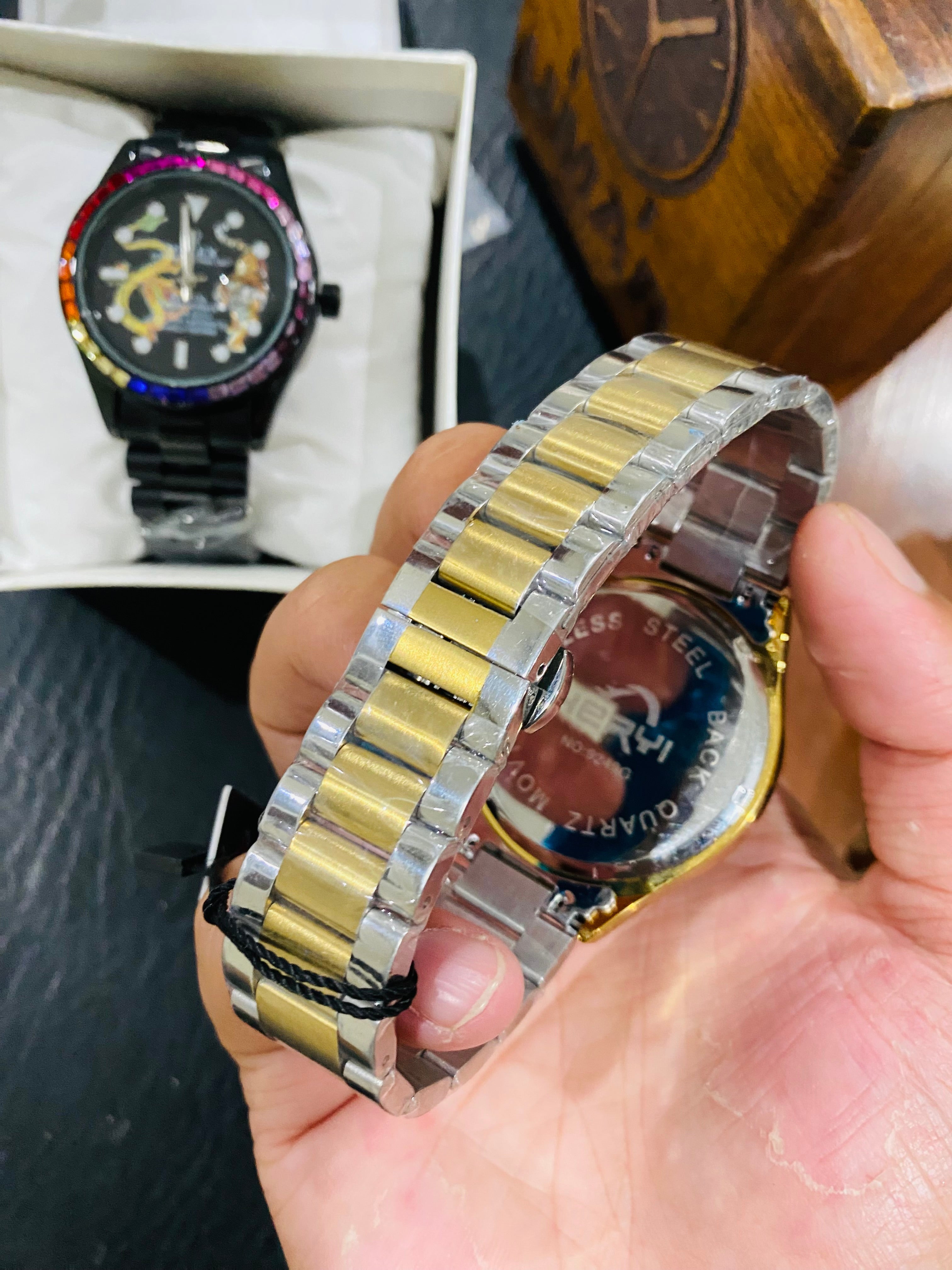 Tow Tone Black Model With Day Date Function