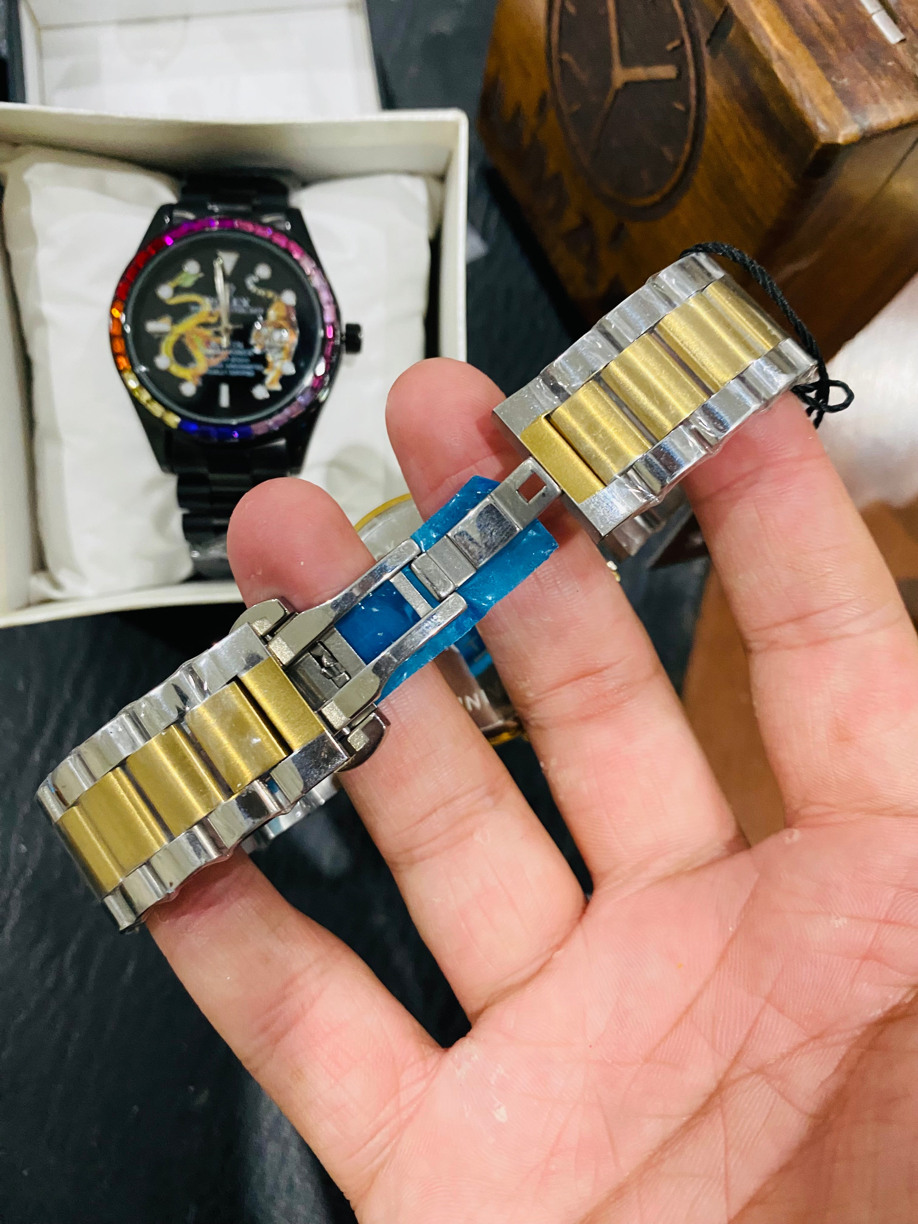 Tow Tone Black Model With Day Date Function